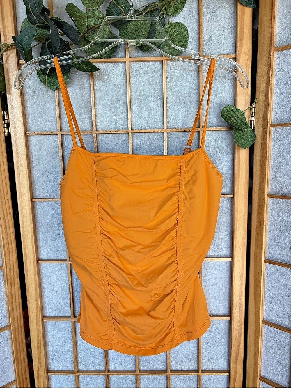 Cache Ruched Cami in Orange Small Like New